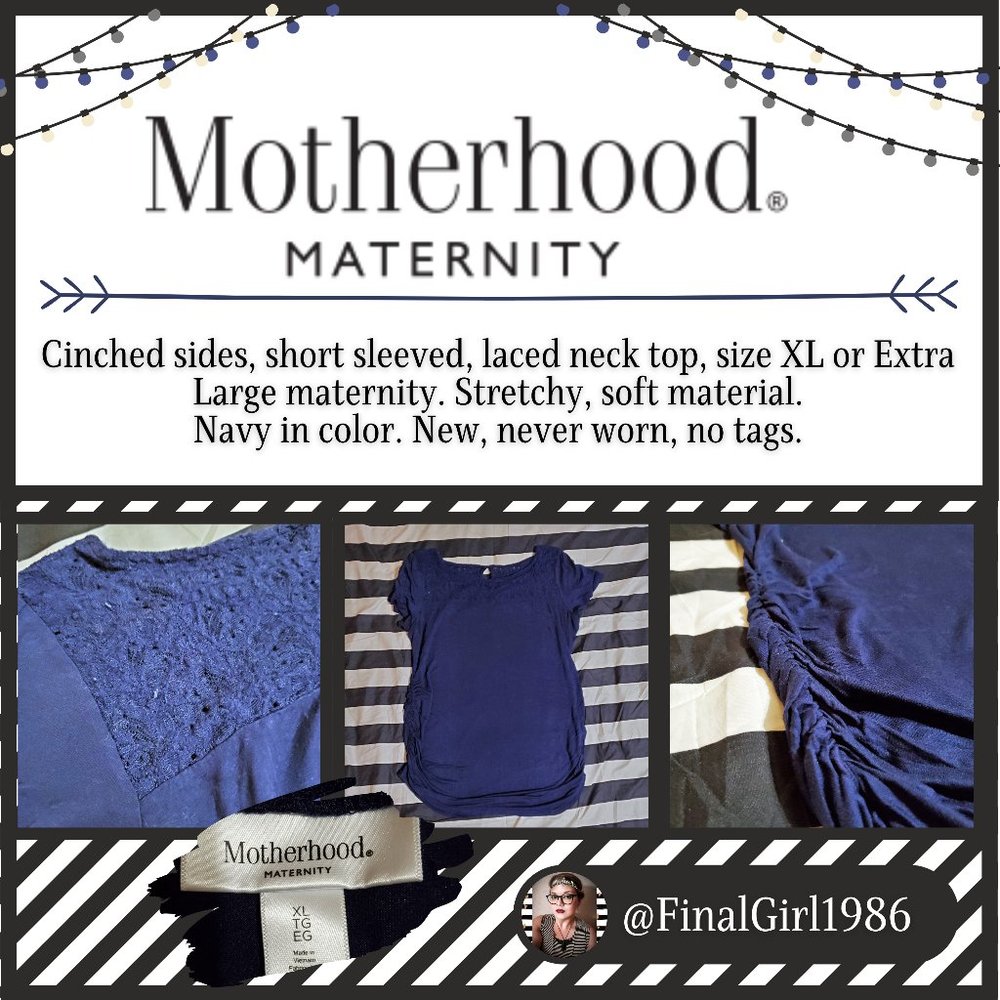 Cinched Navy Maternity Top